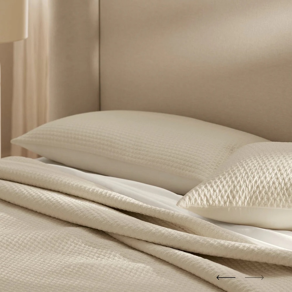 One Boll&Branch Signature Textured Stitch Quilted Sham - King - Cream